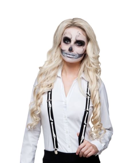 Bretellen skelet - Willaert, verkleedkledij, feestkledij, carnavalkledij,Halloween, Helloween, 31 oktober, bretellen